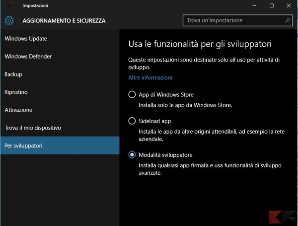 Attivare Ubuntu su Windows 10 Insider
