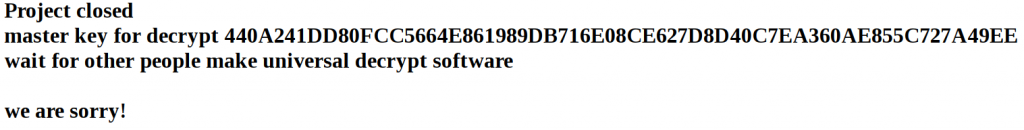 Il ransomware TeslaCrypt chiude con la chiave