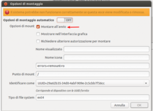 Come montare automaticamente le partizioni all’avvio di Ubuntu