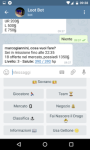 Loot Bot: l'RPG testuale giocabile tramite Telegram
