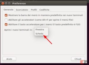 Come ri-ottenere le schede nel terminale di Ubuntu