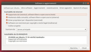 Ubuntu 17.10: Guida post installazione