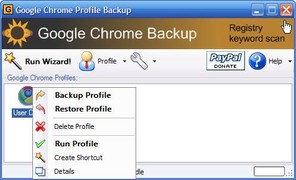 Google Chrome Backup strumento per creare copie di sicurezza del proprio profilo di Google Chrome.
