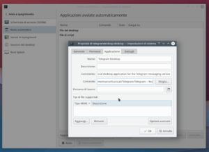 KDE: avviare Telegram in automatico all'avvio del PC minimizzato nelle tray di sistema