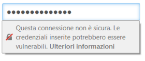 Avviso di password non sicura in Firefox