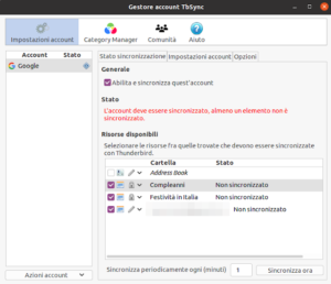 Thunderbird e Google Calendar