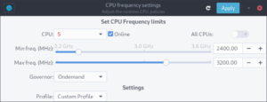 Linux: come cambiare frequenza della CPU e governor con Cpupower-gui