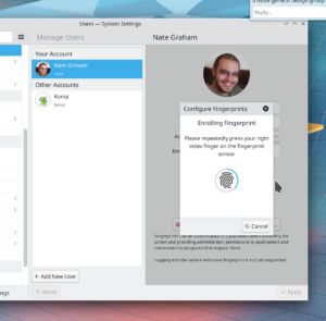 KDE Plasma 5.24 introduce il supporto per i lettori di impronte digitali